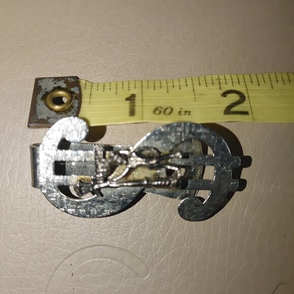 Money Clip New Orleans Souvenir Vintage Dollar Sign Cowboy Design Silver Tone - Picture 6 of 10